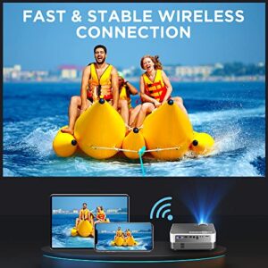 Projector with WiFi and Bluetooth, Native 1080P 9500L Full HD Outdoor Movie Projector, DBPOWER Mini Portable Media Video Projector Support iOS/Android Sync Screen and Zoom Compatible w/PC/DVD/TV