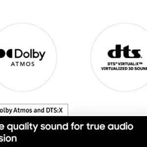 SAMSUNG HW-S60B 3.1ch Soundbar w/Dolby Atmos, DTX Virtual:X Q Symphony, Adaptive Sound, Game Mode, Bluetooth Connection, 2022