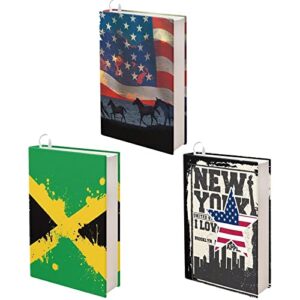 yexiatodo jamaica flag school supplies for teen girls book sleeve cover for paperbacks u.s. flag pack 3 hardcover textbooks up to 9″ x 11″, office supplies perfect back to school gift