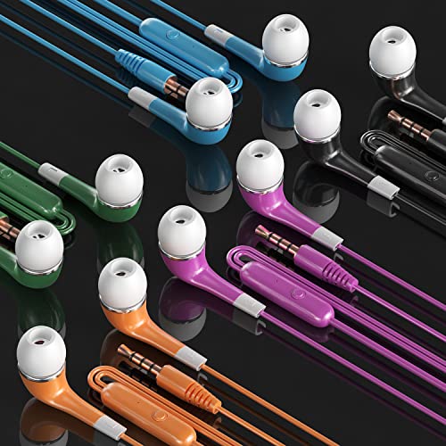 SP SOUNDPRETTY Kids Earbuds with Microphone 30 Pack, Bulk Earphones Headphones with Microphone Stereo Disposable Earbuds for Kids Students Classroom Schools