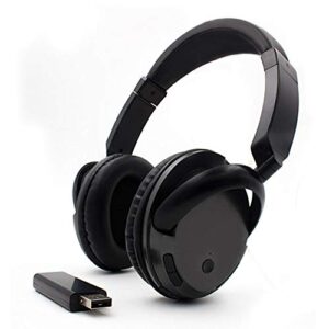 Comfortable Portable Wireless Headphones Hi-fi Stereo Multifunction for TV Over Ear Headset with FM Radio 2.4GHz Transmitter,RCA and 3.5mm Stereo Adapter