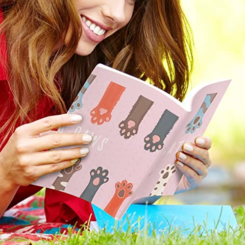 DIYFLASH Pet Paw Book Cover Protector Jumbo Book Sleeves for Hardcover Books to 9 x 11 Inches Book Sox for Most Hardcover Books Washable, Reusable Protective Covers, Set of 4