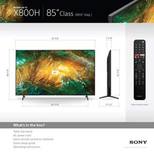 Sony X800H 85-inch TV: 4K Ultra HD Smart LED TV with HDR and Alexa Compatibility - 2020 Model