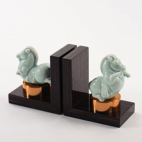 1pair New Ceramic Bookend Shelf Lovely Horse Bookend Holder Office School Supplies Stationery Gift Home Decoration