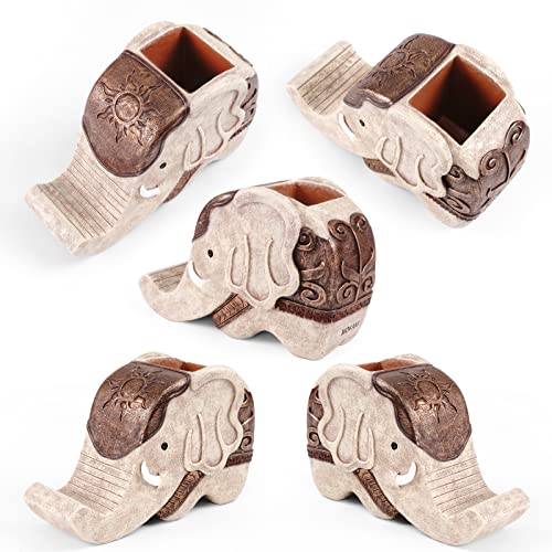 MOKANI Pen Pencil Holder with Phone Stand, Multifunctional Elephant Shaped Desk Organizer Desk Decor Elephant Gifts for Women Cute Desk Accessories Home Office Decoration Thanksgiving Christmas Gift