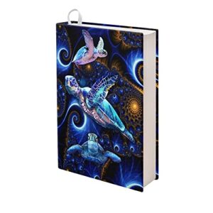 YEXIATODO Fantasy Sea Turtle Stretchable Book Covers Paperback Book Cover Fits Most Hardcover Textbooks Starsky up to 9x11 Adhesive-Free Nylon Fabric School Book Protector for Primary Secondary
