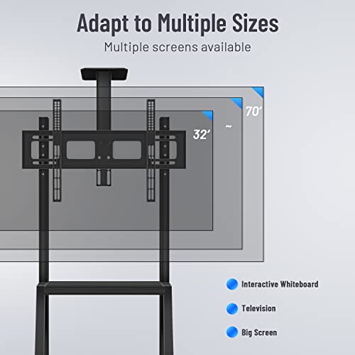 Mobile TV Cart ,JYXOIHUB, Rooling TV Stand with Wheels for 32 to 70 Inch LCD LED OLED Plasma Flat Panel Screens up to 100lbs AVA1500-60-1P (Black)