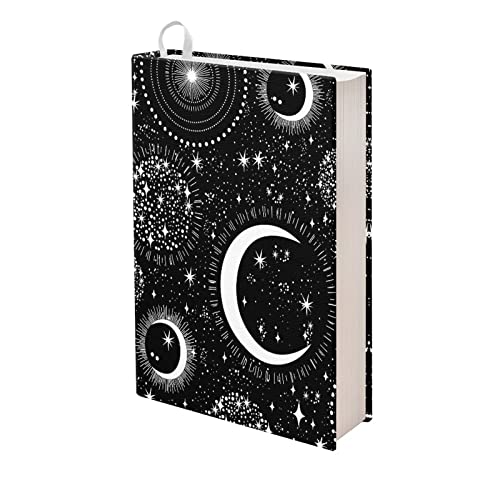 YEXIATODO Moon Starsky Book Sleeve for Textbook Back to School Appliance Anti-scratch No Glue Section Washable Reusability Polyester Book Covers Decorate Hardcover