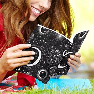 YEXIATODO Moon Starsky Book Sleeve for Textbook Back to School Appliance Anti-scratch No Glue Section Washable Reusability Polyester Book Covers Decorate Hardcover