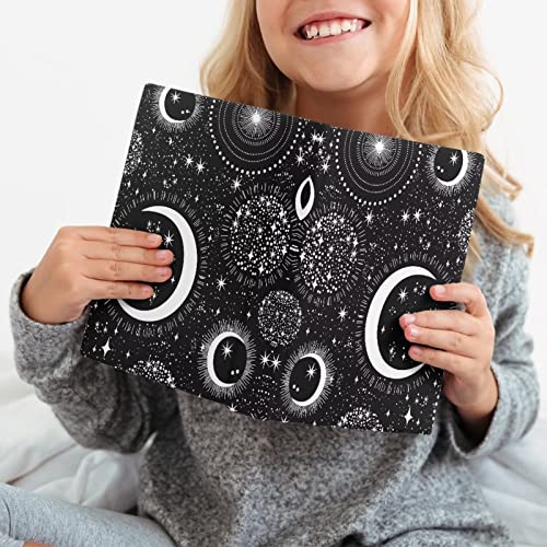 YEXIATODO Moon Starsky Book Sleeve for Textbook Back to School Appliance Anti-scratch No Glue Section Washable Reusability Polyester Book Covers Decorate Hardcover