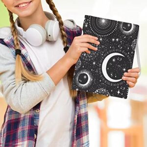 YEXIATODO Moon Starsky Book Sleeve for Textbook Back to School Appliance Anti-scratch No Glue Section Washable Reusability Polyester Book Covers Decorate Hardcover