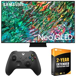 SAMSUNG QN90BA 55" Neo QLED 4K Quantum HDR Smart TV (2022) Ultimate Bundle with Xbox Wireless Controller (Carbon Black) and Premium 2 YR CPS Enhanced Protection Pack