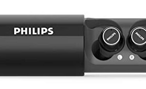 Philips ActionFit ST702 True Wireless Bluetooth Earbuds, TWS, Noise Isolation, Lightweight, Stereo with IPX5 Splash Resistance and UV Cleaning Charging case - Black (TAST702BK)