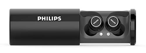 Philips ActionFit ST702 True Wireless Bluetooth Earbuds, TWS, Noise Isolation, Lightweight, Stereo with IPX5 Splash Resistance and UV Cleaning Charging case - Black (TAST702BK)