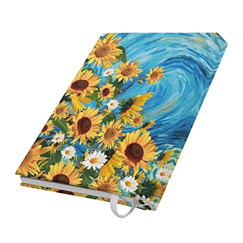 Flashideas Sunflowers Book Cover for Paperback Aa Book Cover for Schoolbooks Adhesive-Free Book Dust Jacket Covers for Women Universal Fits for Most Books Size Holiday Gifts