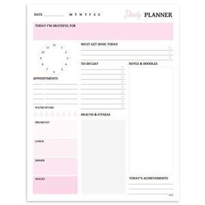 to do list notepad – daily planner notepad undated 50 sheets tear off, 8.5″x11″, includes calendar, organizer, scheduler for goals, tasks, ideas, notes and to do lists