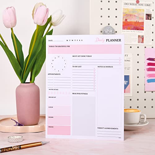 To Do List Notepad - Daily Planner Notepad Undated 50 Sheets Tear Off, 8.5"x11", Includes Calendar, Organizer, Scheduler for Goals, Tasks, Ideas, Notes and To Do Lists