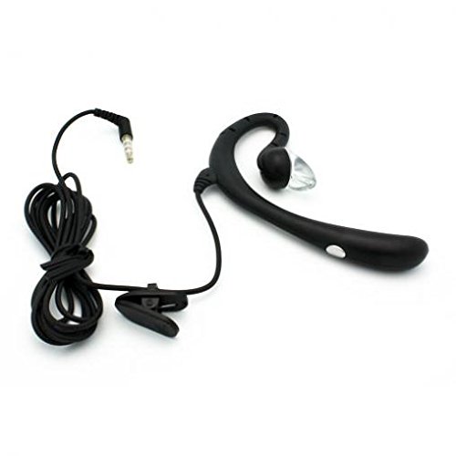 LG Aristo Compatible Wired Headset Mono Handsfree Earphone 3.5mm Headphone Boom Microphone Single Earbud [Black]