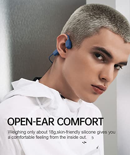 Sanag Open-Ear Wireless Earphones Air Conduction Headphones Bluetooth 5.0 with Mic,Titanium Lightweight,Waterproof,Music Answer Phone Call for Running Hiking Driving Cycling