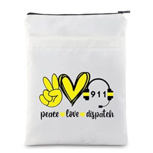 mnigiu emergency dispatcher gift 911 dispatcher book protector cover telecommunications week gift peace love disapatch book sleeve (dispatcher)