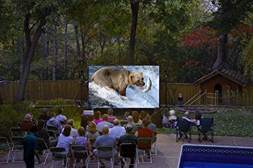 QuikScreen Complete Theater Kit! 16’ Projection Screen with HD Optoma 1080p Projector, Sound System & Streaming Device w/WiFi (BT-600)