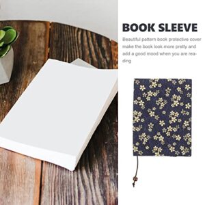 NUOBESTY Books Sleeves Flower Pattern Book Cover Washable Book Protector Book Pouch Fabric Paperback Cover Padded Case Blue