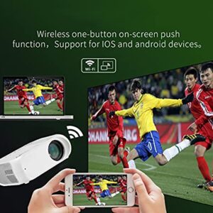 6500 lumens Mini Projector, LED Portable Projector, Video Projector with 1080P Full HD Portable Home Theater Projector, Compatible with iOS / Android, PS4, Xbox, PC, TV (White)