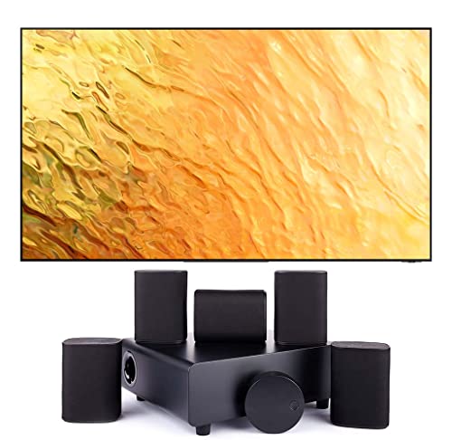 SAMSUNG QN65QN800BFXZA 65" 8K QLED Quantum Mini LED HDR Smart TV with a Platin MILAN-5-1-SOUNDSEND 5.1 Immersive Cinema-Style Sound System (2022)