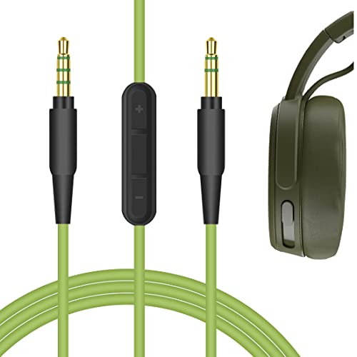 Geekria QuickFit Audio Cable with Mic Compatible with Skullcandy c, Hesh3, Crusher Evo Cable, 3.5mm Aux Replacement Stereo Cord with Inline Microphone and Volume Control (4 ft/1.2 m)