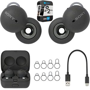 sony wfl900/h linkbuds truly wireless earbuds headphones with alexa built-in gray (renewed) bundle with 2 yr cps enhanced protection pack