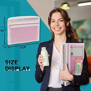 13 Pocket Expanding File Folder Organizer, Accordion File Organizer Folder, Acordian File Keeper 12 Pocket, Expandable Filing Folders for Documents, Papers Letter Size, Pink