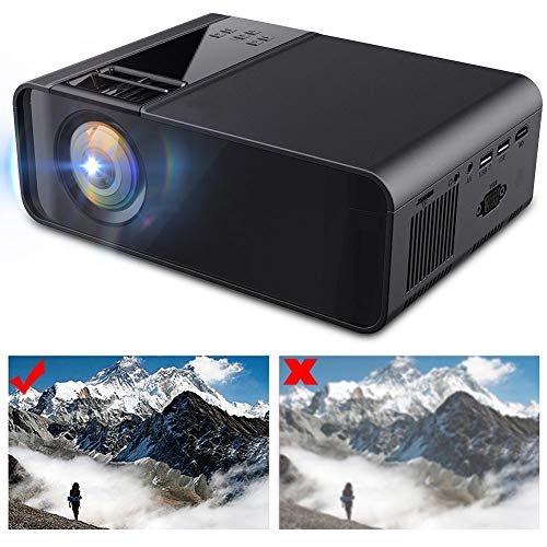 Video Projectors, Full HD 1080P LED Portable Smart Projector Support AV, USB, HDMI, TF Card, VGA Input Home Theater Media Projector for TV Fire Stick, PS4, Xbox, Laptop, etc.(us)