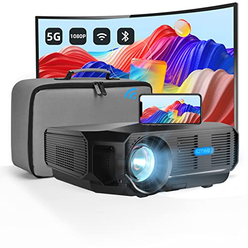 Video Projector, 2.4G/5G Mini Projector Native 1080p WiFi Projector 9200L Full HD Bluetooth, 4K Support| 200'' Portable Outdoor,Home,Projector for Phone/PC/ Laptop/ PS4/Xbox[Bag Included], Black