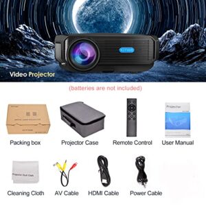 Video Projector, 2.4G/5G Mini Projector Native 1080p WiFi Projector 9200L Full HD Bluetooth, 4K Support| 200'' Portable Outdoor,Home,Projector for Phone/PC/ Laptop/ PS4/Xbox[Bag Included], Black