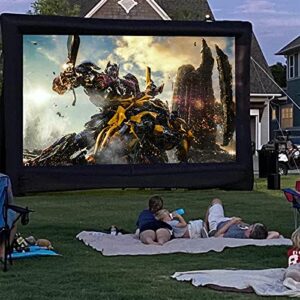 OZIS 16Ft Inflatable Outdoor and Indoor Movie Projector Screen - Blow up Mega Cinema Theater Projector Screen with 240W Blower - Supports Front and Rear Projection - for Backyard Party Barbecue Travel