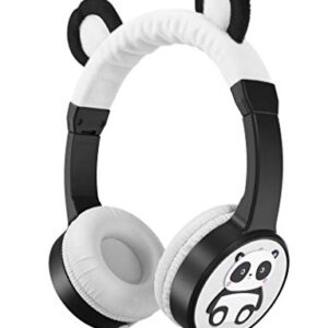 Planet Buddies Kids Headphones, On Ear Headphones for Kids, Volume Safe with Music Sharing for Children, Foldable Wired Earphones for School, Travel, Phone, Kindle - Panda