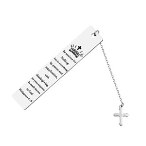 gzrlyf be anxious for nothing bookmark philippians 4:6 bookmark metal bible verse bookmarks christian gifts for book lover (philippians 4: 6 bookmark)
