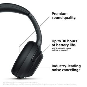 Sony WH1000XM3 Noise Cancelling Headphones, Wireless Bluetooth Over the Ear Headset – Black (2018 Version)