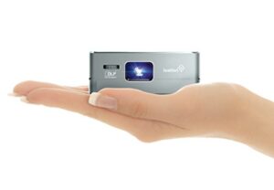 ivation pro3 portable rechargeable smart dlp projector – streams via hdmi/mhl & usb connections, wi-fi, bluetooth – compatible with dlna, miracast, airplay wireless mirroring for ios & android – gray