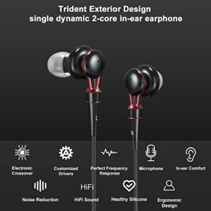 bsbaiss BS3 in Ear Monitor with Mic, High-Resolution Deep Bass 1DD Wired Earbuds Headphones HiFi Stereo IEM Earphone for Smartphones/PC/Laptop/Tablet