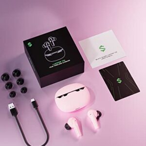 Black Shark Bluetooth Earbuds Wireless Earbuds with Emoji LED Light, Gaming Earbuds with 45ms Ultra Low Latency, Bluetooth 5.1, Music and Gaming Dual Modes, 24H Playtime, IPX5 Waterproof- Pink