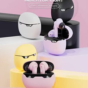 Black Shark Bluetooth Earbuds Wireless Earbuds with Emoji LED Light, Gaming Earbuds with 45ms Ultra Low Latency, Bluetooth 5.1, Music and Gaming Dual Modes, 24H Playtime, IPX5 Waterproof- Pink