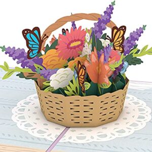 Lovepop Flower Basket Pop Up Card, 5x7 – 3D Card for Mom, Card for Wife, Paper Flower Card, Thank You Card, Thinking of You, Appreciation Card