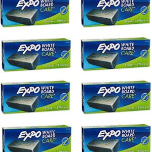 EXPO 81505 Block Eraser Dry Erase Whiteboard Board Eraser, Soft Pile, 5 1/8 W x 1 1/4 H - Pack of 8