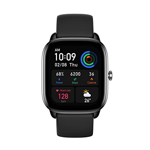 Amazfit GTS 4 Mini Smart Watch for Women Men, Alexa Built-in, GPS, Fitness Tracker with 120+ Sport Modes, 15-Day Battery Life, Heart Rate Blood Oxygen Monitor, Android Phone iPhone Compatible-Black