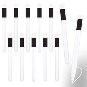 12 pack fine tip dry erase magnetic markers with eraser cap, magnetic dry erase liquid chalk markers pen whiteboard markers for school office home dry erase boards and whiteboards(white)