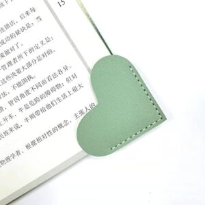 6 Pieces Mini Heart Bookmarks Artificial Leather Heart Corner Page Bookmark Reading Page Clips Gift for Women Book Lovers (6)