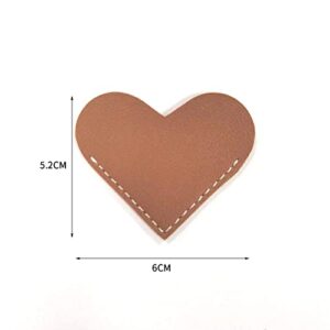 6 Pieces Mini Heart Bookmarks Artificial Leather Heart Corner Page Bookmark Reading Page Clips Gift for Women Book Lovers (6)