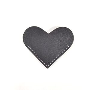 6 Pieces Mini Heart Bookmarks Artificial Leather Heart Corner Page Bookmark Reading Page Clips Gift for Women Book Lovers (6)