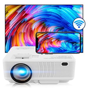 5G WiFi Bluetooth Projector Portable Video-Projector with 6000 Lumens 50000 Hours 1080P with TV Stick Smartphone HDMI USB AV, for Home Cinema & Outdoor Movies